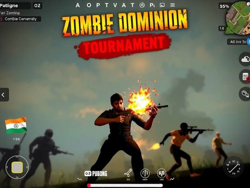 PUBG Zombie Dominion gameplay screenshot showing zombie combat